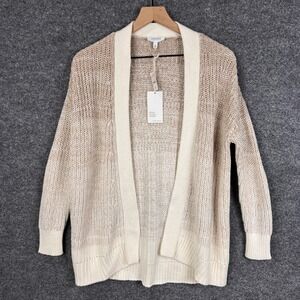 New Haven‎ Well Within Womens Open Front Cardigan Sweater Knit Beige XS